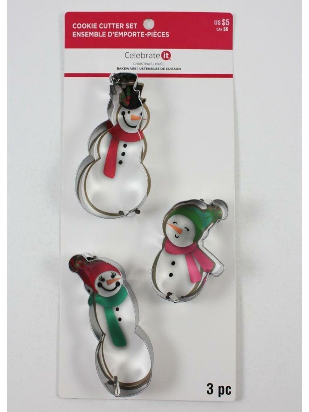 Metal Christmas Snowman Cookie Cutters Set of 3 Michaels Celebrate It NEW